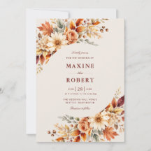 Herbstlaub Botanische Aquarell-Hochzeit