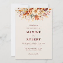Herbstlaub Botanischer QR-Code Foto Hochzeit