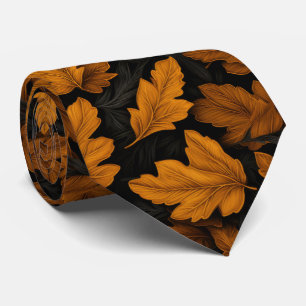 Herbstlaub Braun Und Orange Foliage  Krawatte