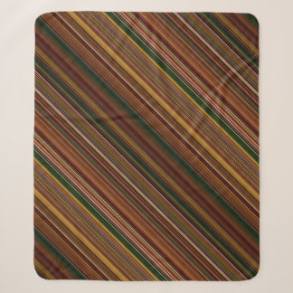 Herbstlaub Braune und Grüne Streifen Sherpadecke