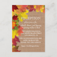 Herbstlaub Burlap Hochzeitsempfang