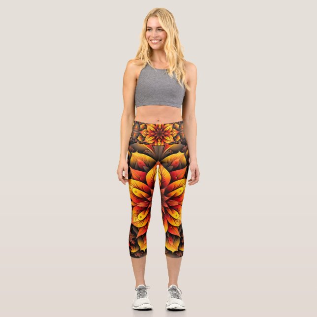 Herbstlaub Capri Leggings (Vorderseite)