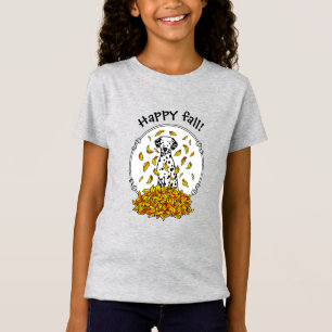 Herbstlaub Dalmatiner (schwarz 1) Hund Niedlich sp T-Shirt
