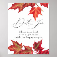 Herbstlaub-Datumsglas Herbst-Brautjunggesellinnena