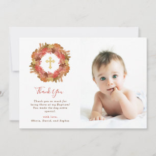 Herbstlaub der Herbst-Taufe- und GoldquerFoto Dankeskarte