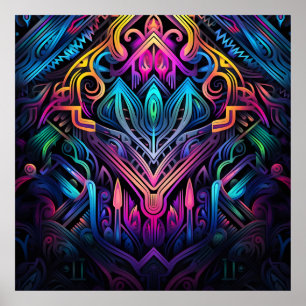 Herbstlaub des Grafitti Poster