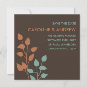 Herbstlaub Doppelbelegungen Speichern Sie die Datu Save The Date