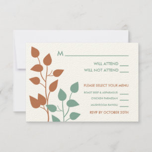 Herbstlaub-doppelte Äste, die UAWG Karten Wedding