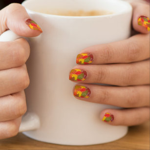 Herbstlaub-Druck Minx Nagelkunst