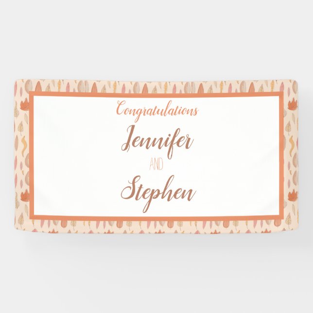 Herbstlaub Einladung zur Herbsthochzeit Banner (Horizontal)