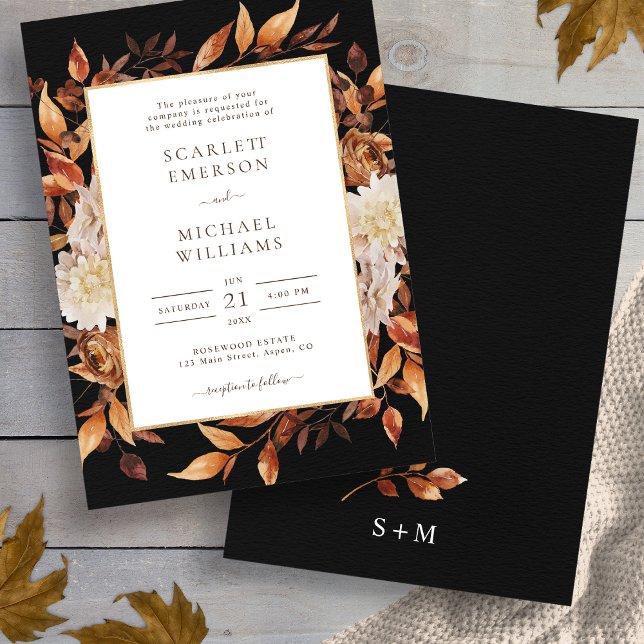Herbstlaub Elegante Einladung zur Hochzeit (Fall Leaves Elegant Wedding Invitation
)