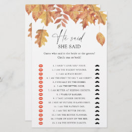 Herbstlaub - Er sagte, sie sagte Brautparty