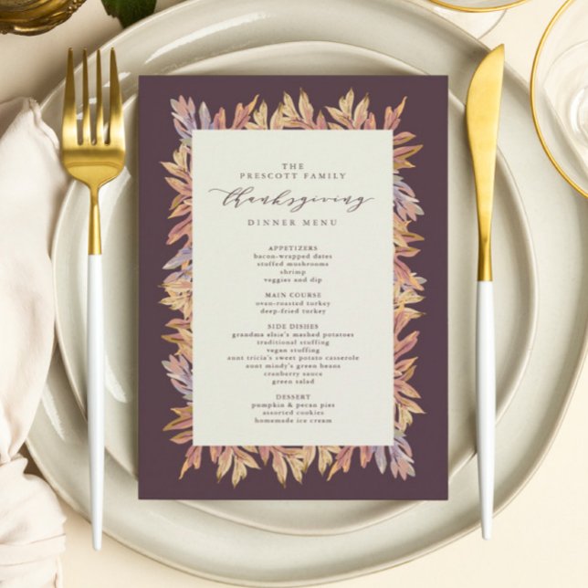 Herbstlaub Erntedank Menü Menükarte (Von Creator hochgeladen)
