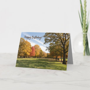 Herbstlaub Fairway Gras Geburtstagskarte Dankeskarte