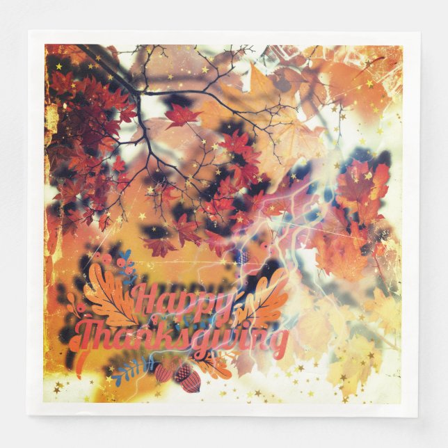 Herbstlaub fällt serviette (Vorderseite)
