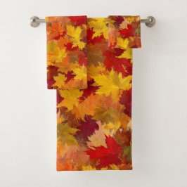 Herbstlaub feiern die Schönheit des Herbstes Badhandtuch Set