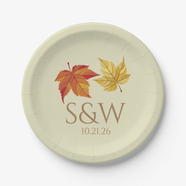 Herbstlaub Foliage Personalisiert Paper Teller (Vorderseite)
