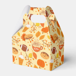 Herbstlaub Football und Pumpkin Gewürzmuster Geschenkschachtel