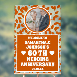 Herbstlaub Foto 60. Hochzeitstag Mattiert Acrylschild