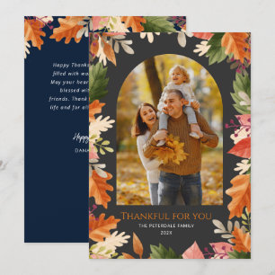 Herbstlaub Foto Thanksgiving Feiertagskarte