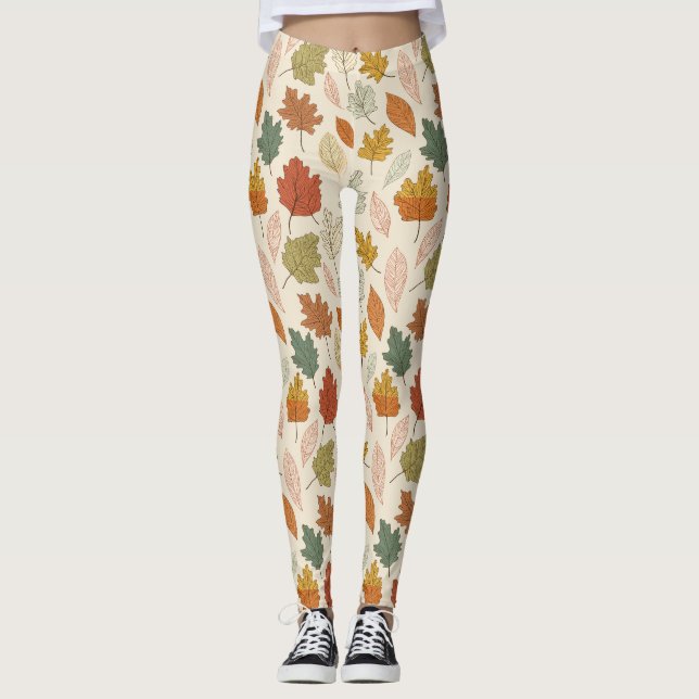 Herbstlaub - Gemütliches Herbstmuster Leggings (Vorderseite)