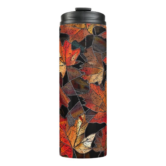 Herbstlaub Gestaltgläser Multicolor Thermosbecher (Vorderseite)