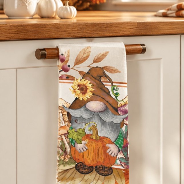 Herbstlaub-Gnom Geschirrtuch (Von Creator hochgeladen)