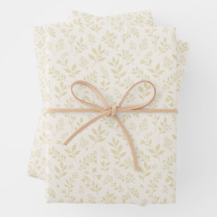 Herbstlaub Goldenes Weizen - Neutral Geschenkpapier Set