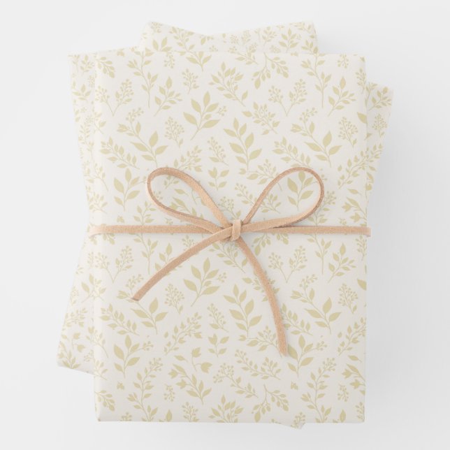 Herbstlaub Goldenes Weizen - Neutral Geschenkpapier Set (Beispiel)