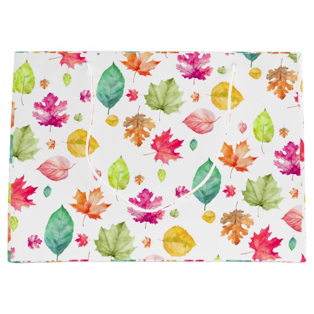 Herbstlaub Große Geschenktüte (Vorderseite)
