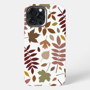 Herbstlaub großes Muster Herbstfarben auf Weiß iPhone 13 Pro Max Hülle