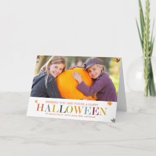 Herbstlaub Halloween-Fotokarten Karte