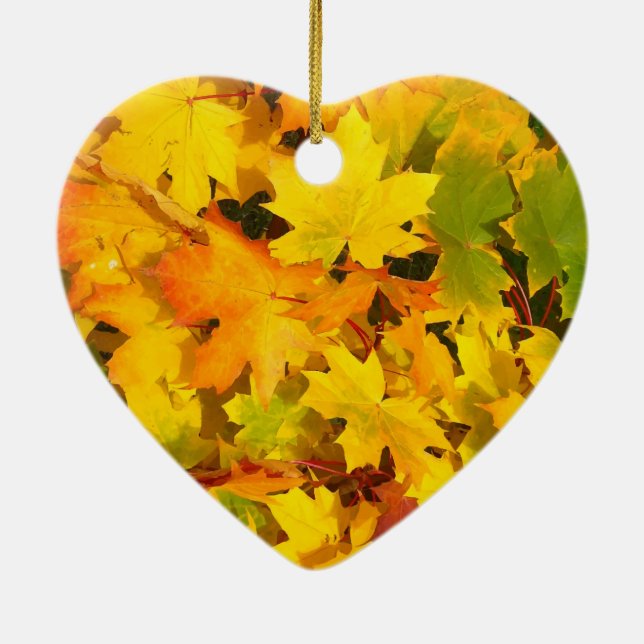 Herbstlaub-Herbst-Farbblatt-Entwurf Keramik Ornament (Hinten)