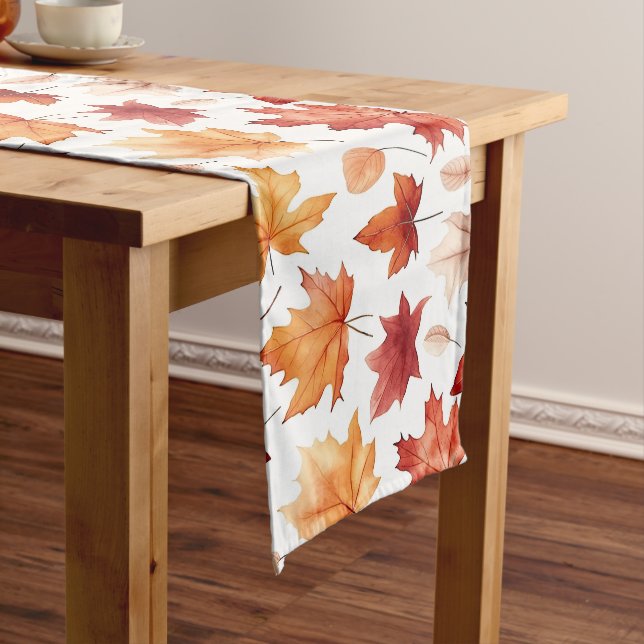 Herbstlaub Herbst Terracotta Brown Boho Muster Großer Tischläufer (Beispiel)