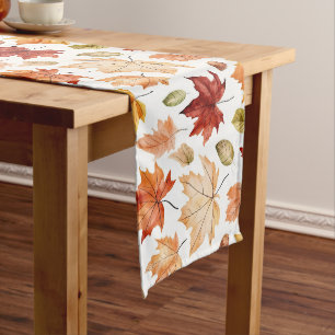 Herbstlaub Herbst Terracotta Brown Boho Muster Großer Tischläufer
