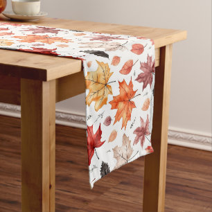 Herbstlaub Herbst Terracotta Brown Boho Muster Großer Tischläufer