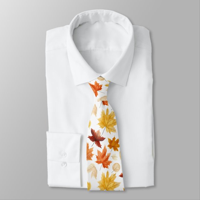 Herbstlaub Herbst Terracotta Brown Boho Muster Krawatte (Gebunden)