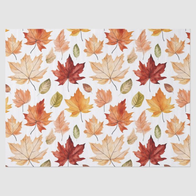 Herbstlaub Herbst Terracotta Brown Boho Muster Seidenpapier (Vorderseite)