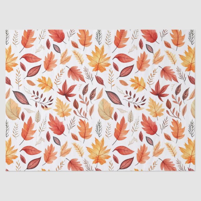 Herbstlaub Herbst Terracotta Brown Boho Muster Seidenpapier (Vorderseite)