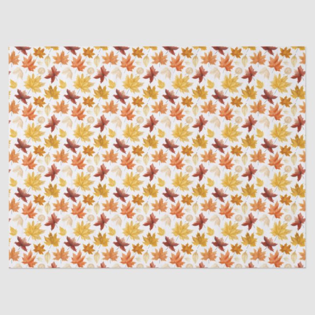 Herbstlaub Herbst Terracotta Brown Boho Muster Seidenpapier (Vorderseite)