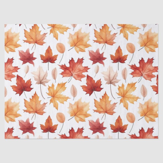 Herbstlaub Herbst Terracotta Brown Boho Muster Seidenpapier (Vorderseite)