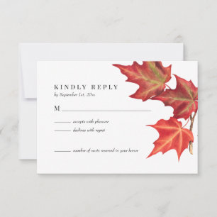 Herbstlaub Herbsthochzeit RSVP-Karte RSVP Karte