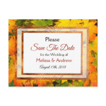 Herbstlaub Herbsthochzeit speichern das Datum