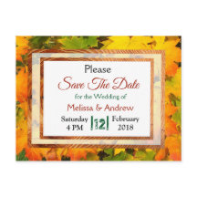 Herbstlaub Herbsthochzeit speichern das Datum