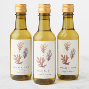 Herbstlaub Hochzeit Danke Wein Etikett