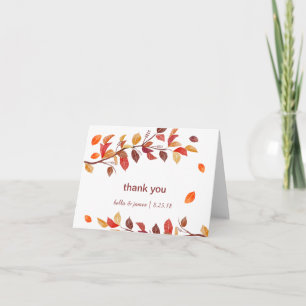 Herbstlaub Hochzeit Dankeskarten Dankeskarte