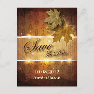 Herbstlaub Hochzeit im Herbst Save the Date Ankündigungspostkarte