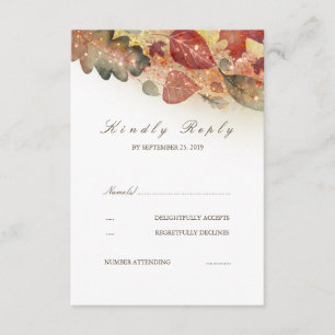 Herbstlaub Hochzeit RSVP Karte