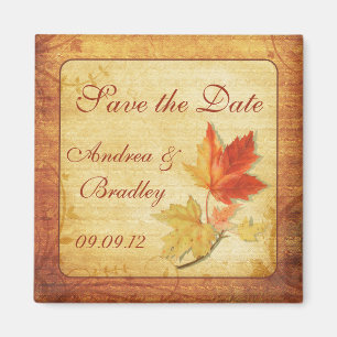 Herbstlaub Hochzeit Save the Date Magnet