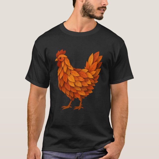Herbstlaub Huhn T-Shirt (Vorderseite)